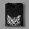 Niedliche Katze mit Keffiyeh T-Shirts für Herren Vintage Baumwoll-T-Shirt Rundhalsausschnitt Kurzarm-T-Shirt Übergrößen-Tops