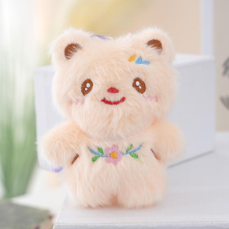 Plush Bear Keychain With Flower Design For Kids And Adults