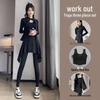 Women's Autumn 2024 Yoga and Sportswear Set: Running Jacket, Tennis/Badminton Skirt, and Fitness Pants
