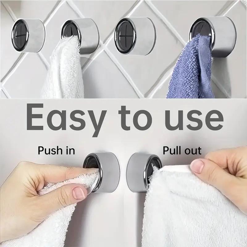 Fashion Self-Adhesive Towel Hooks Wall Mount Towel Hooks Plastic Easy Install No-Drill Kitchen & Bathroom Towel Holder for Home Cabinet, Garage