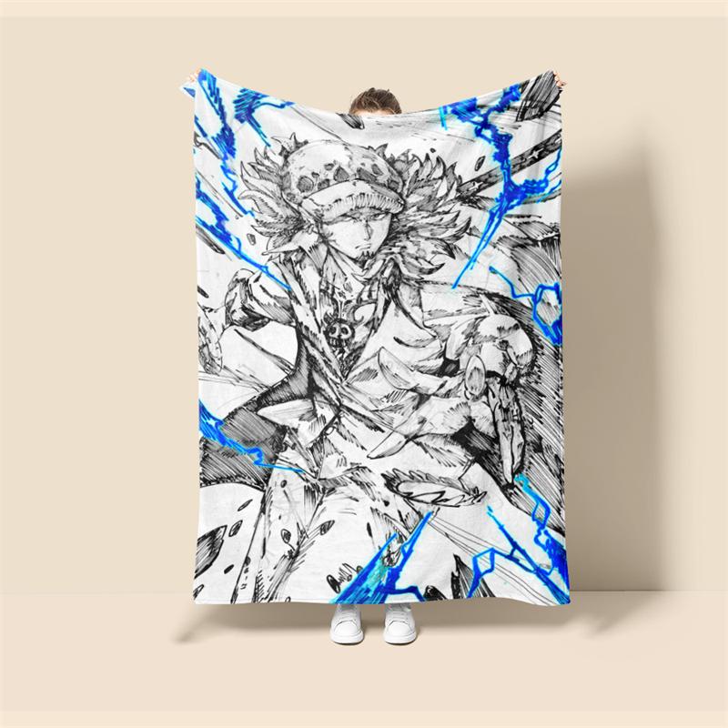 Throw Blanket One Piece Luffy Cartoon Anime Children Teenagers Adult Game Peripheral Collection Products Soft and Comfortable