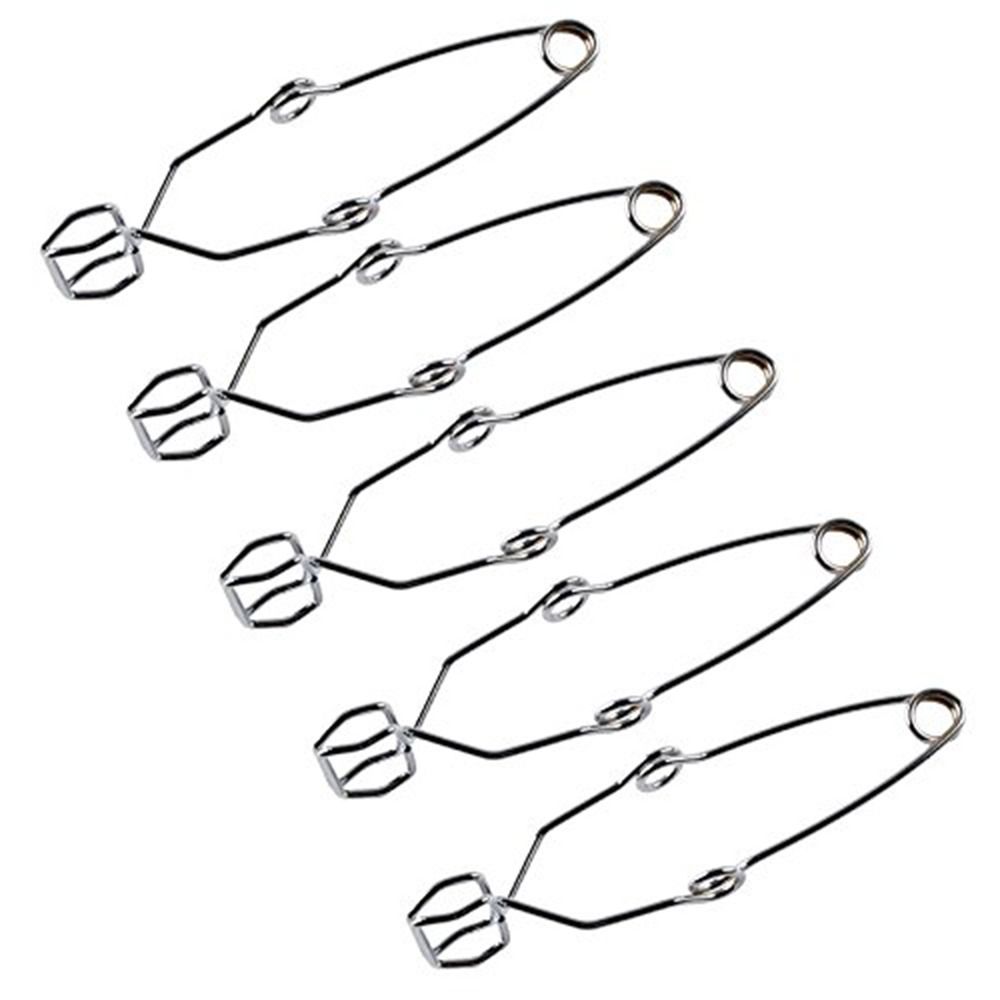 Clește Argintiu Laboratoare 14,5 cm Lungime cu Prinderi pentru Degete Durabil Clește pentru Tuburi de Test Experiment de Laborator