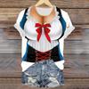 Women's Casual Pullover T Shirt Short Sleeve Round Neck Tee Top Oktoberfest Print Graphic Shirt