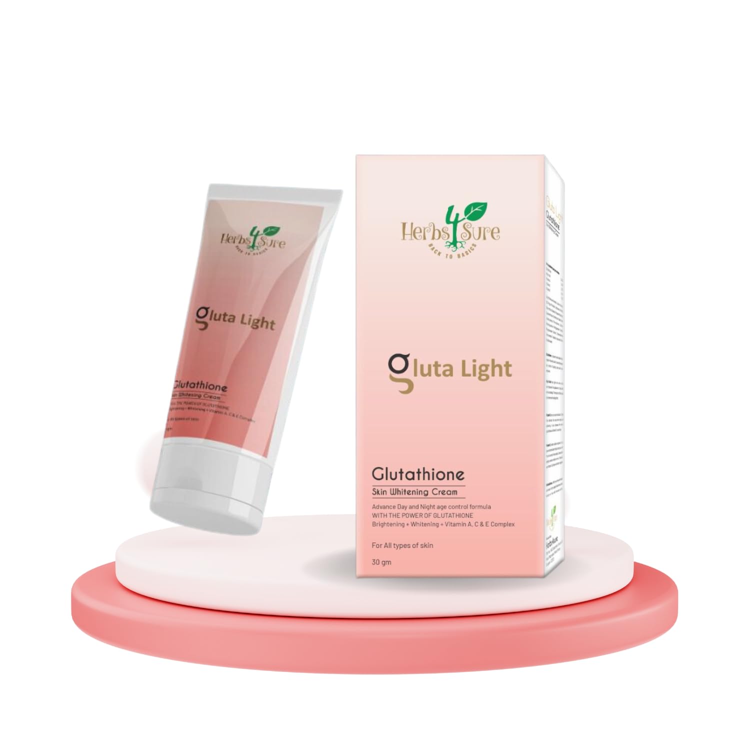 HERBS 4 SURE Glutathione Skin lightening & brightening cream|Anti Aging cream for face|For Pigmentation & Tan removal |For all skin types| Light we