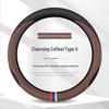 Ultra-Thin Anti-Slip Perforated Leather Steering Wheel Cover, Breathable No-Sew Design for All Seasons