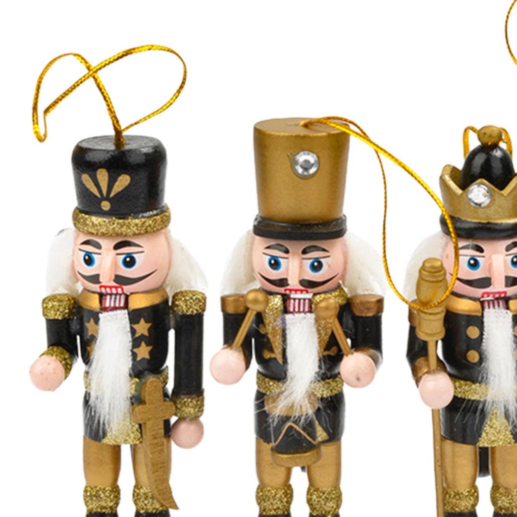 4 Pieces Nutcracker Soldier Figurine Sculptures Photo Props Pendant Figures Toy for Home