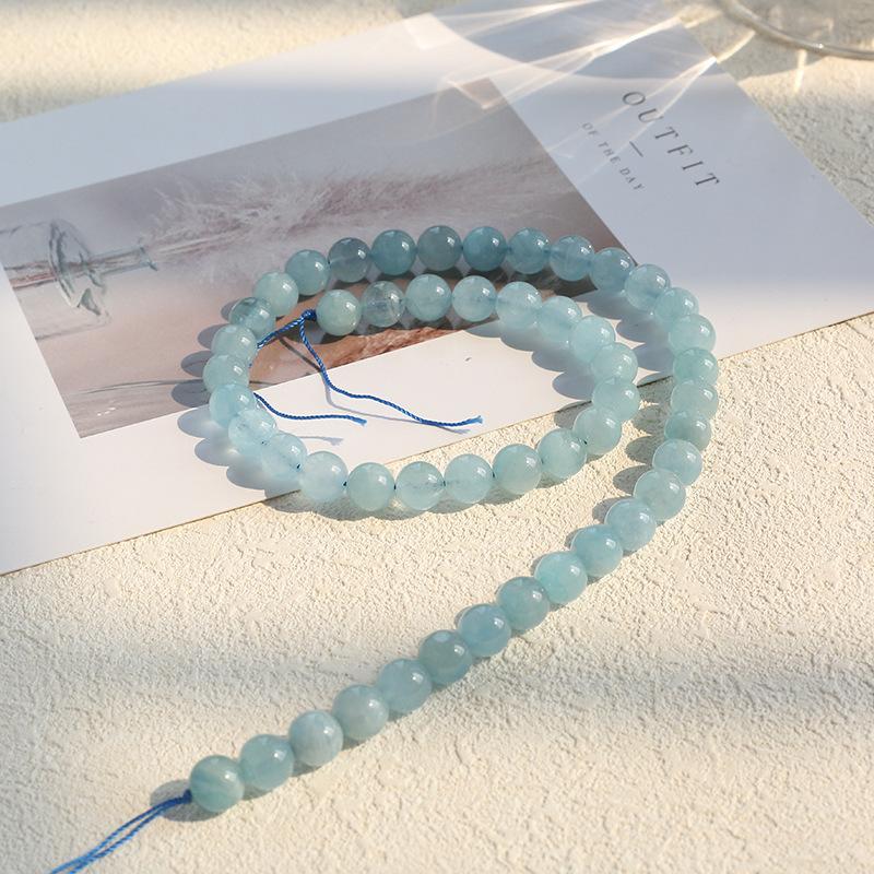 Ice Seed Ice Through Natural Aquamarine Bracelet Bracelet Crystal Work In Progress Round Beads Beaded Loose Beads
