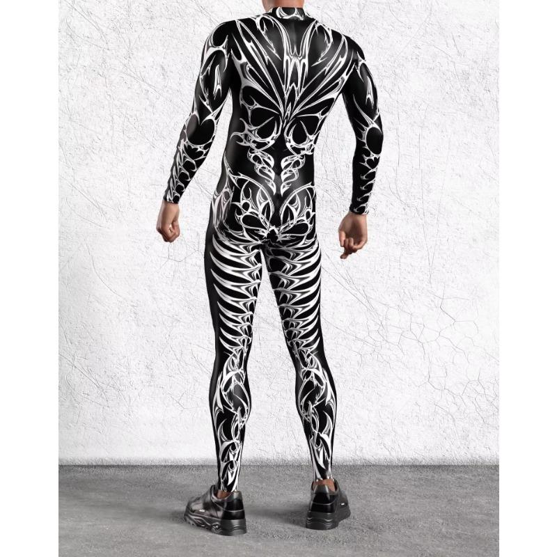 Colanți Halloween Imprimare Digitală 3D Costum Cosplay Adult Dintr-o Bucată Bărbați Costum de Scenă Salopetă Ținută Petrecere Dans