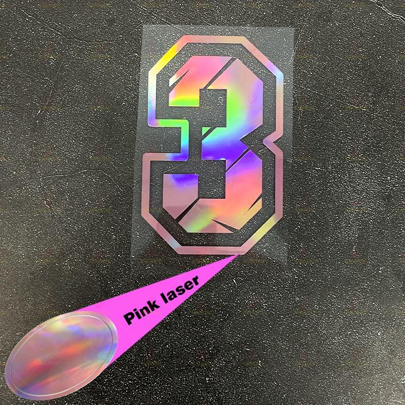 1PC Laser Pink Motorcycle Number Stickers 0-9 Waterproof for Motorbike Helmet Fuel Tank Fender DIY Bicycle Scooter Vinyl Decals
