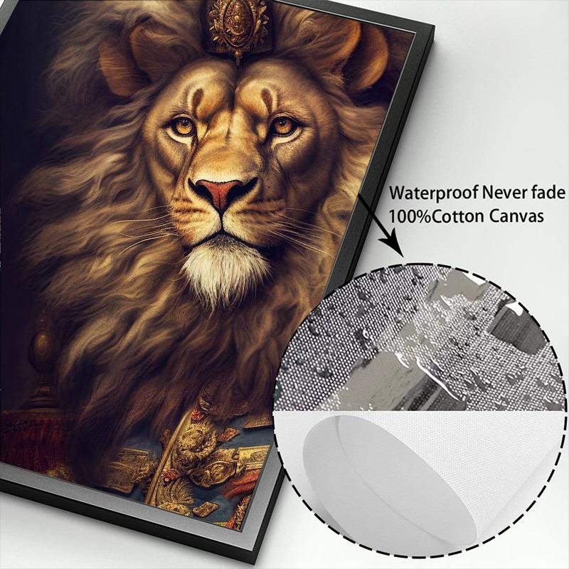 Vintage Lion Swan Zebra Snow Leopard Deer Elephant Animals Wearing Noble Attire Posters Canvas Print Painting for Home Decor