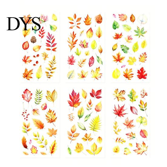 Floral Scrapbook Supplies 6 Sheets/Set Natural Flower Stickers, Waterproof PVC Plants Decals, Retro Stickers Transparent Decorative for DIY