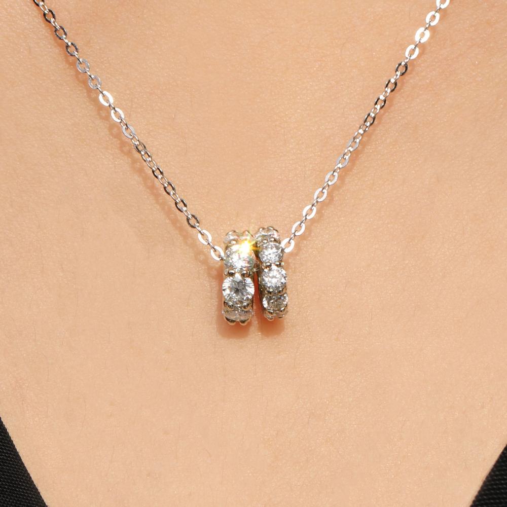 Loveenb [14K Gold] Glow 0.1Ct Lab Diamond Charm Pendant (2 Sizes)
