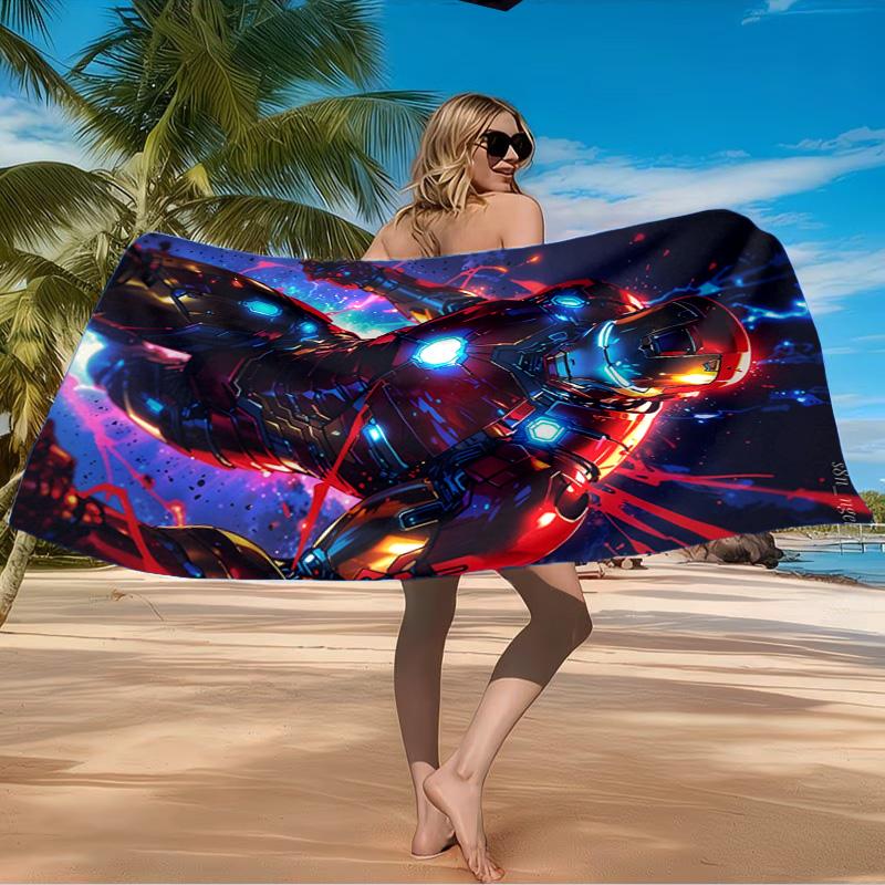 Iron Hero's Rise Beach Towel Microfiber Beach Towel, Lightweight and Quick-Dry, for Summer Travel, Swimming Pool Fan Birthday Gift