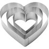 3PCS Heart Cookie Cutter Set, 4" 6" 8" Stainless Steel Sandwiches Cutter DIY Heart Cake Cutter Cake Molds Ring Set Mousse Mold Biscuit Cutter