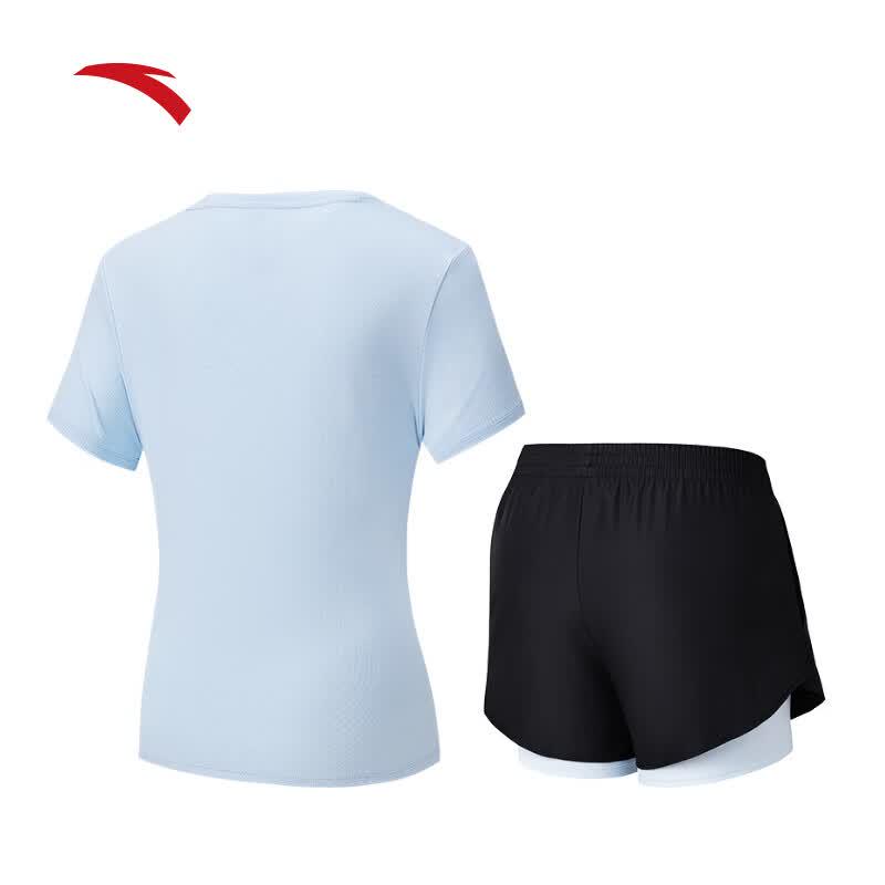 Anta Women's Quick-Dry Ice Silk Short Sleeve Running Set