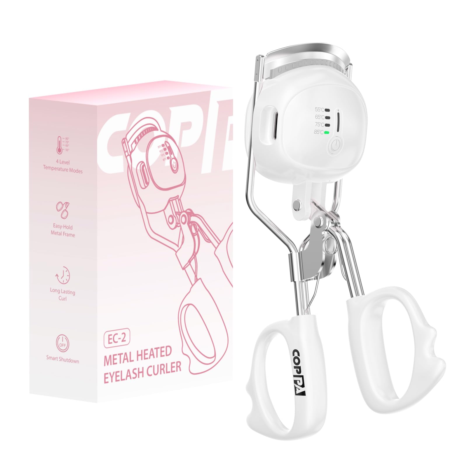 

COPPA Горячий Зажим для Завивки Ресниц с 4 Температурными Режимами Быстрая Стальная Завивка Ресниц с Ожогом Лица Завивка Ресниц для Включает Японский белый