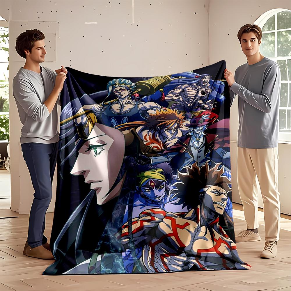 Dynamic Anime Characters Collage Design Flannel blanket for bedroom, living room, sofa, and nap sofas.