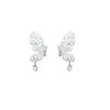 Miniature zircon pearl butterfly earrings, femininity, pierced earbone clip earrings.