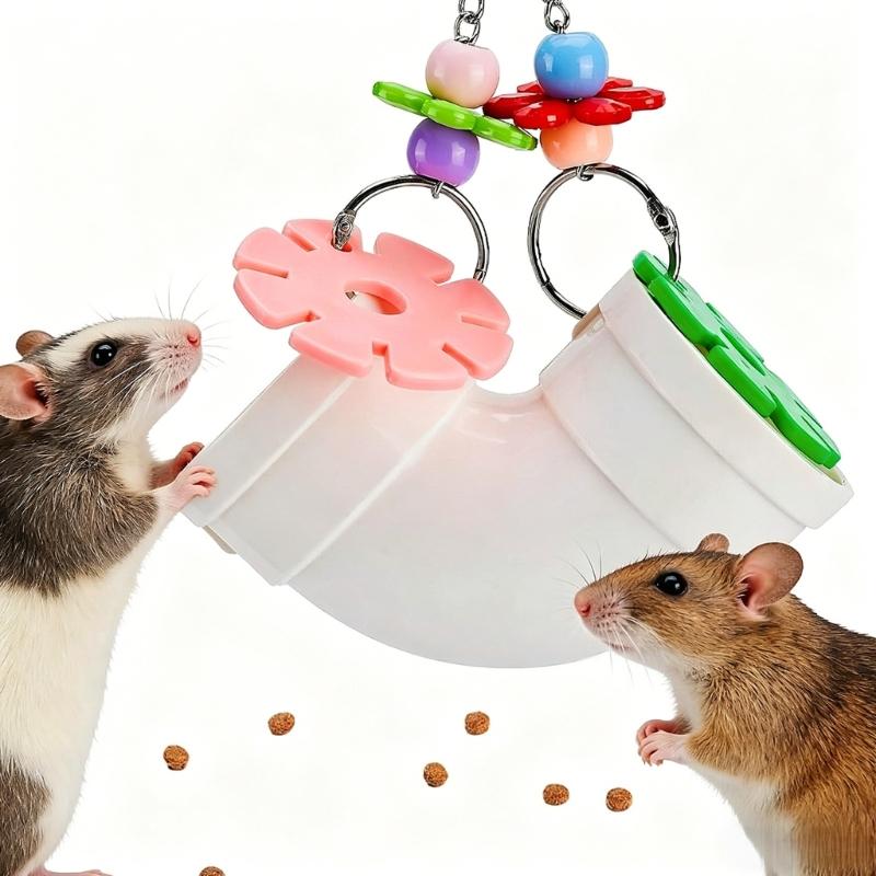 Engaging Bird Toy With Treats Dispenser Design Cage Hanging Foraging Toy for Active Small Pet Parrots And Entertainment
