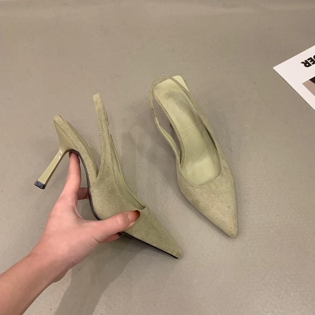 Chaussures à talons tendance pour femmes, chaussures d'été sexy à bout pointu et à talon fin, sandales pour femmes, chaussures de soirée à talons hauts