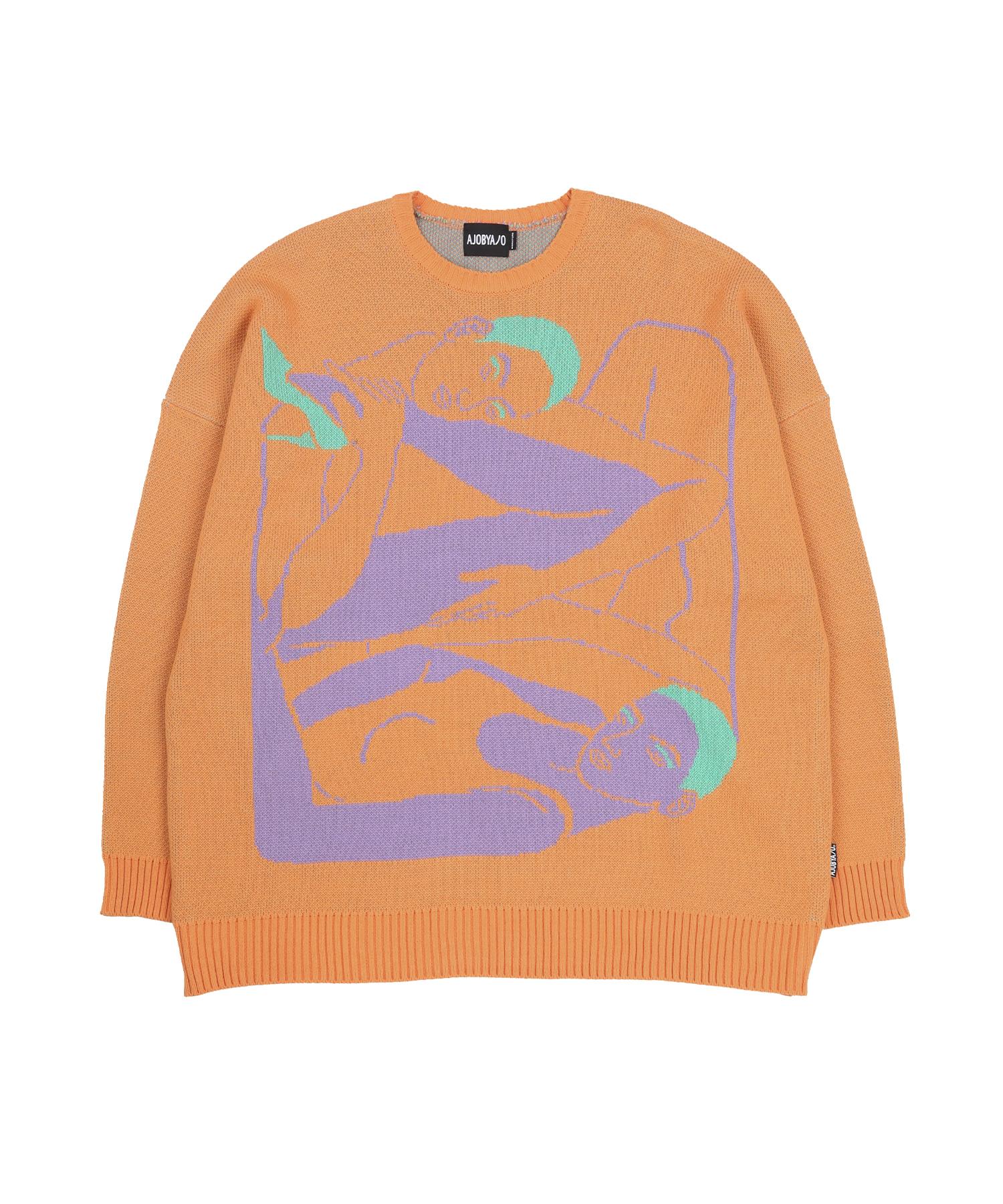 Azo By Azo Two Women Oversized Sweater [Orange] [Signature (Xl)]