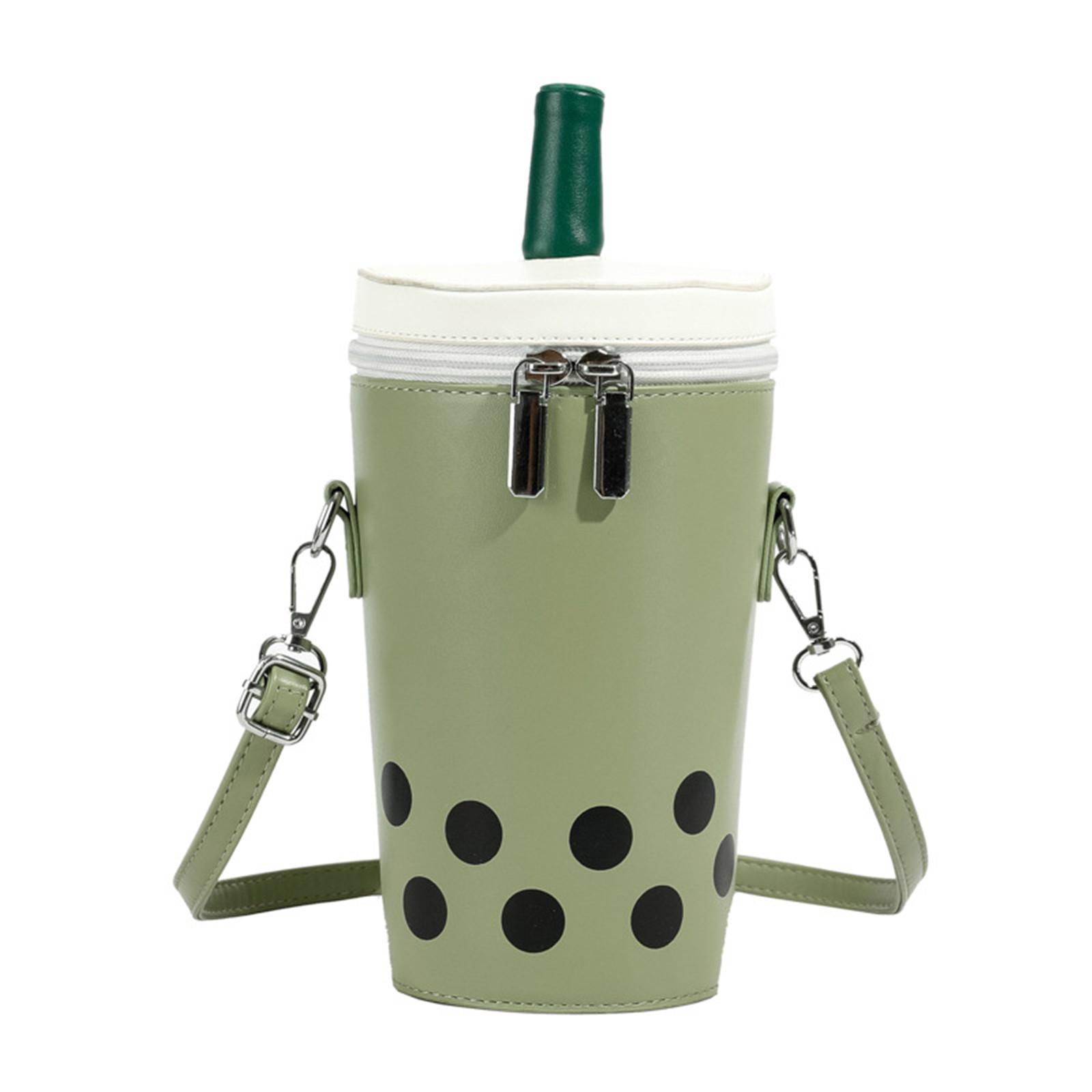 

Милый мультфильм молочный чай женские сумки через плечо PU ведро женская сумка через плечо роскошный мобильный телефон сумка зелёный