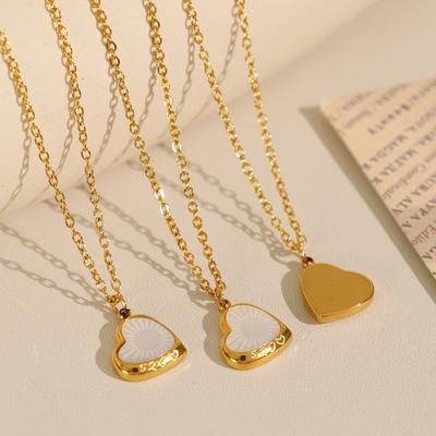 Korean Simple Titanium Steel Necklace Love Shell Pendant Female Plated 18kins Tide Internet Celebrity Collarbone Chain
