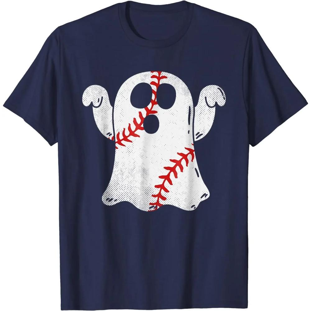 Baseball Design Halloween Costume Ghost Baseball Lover T-Shirt for Men Women Short Casual  Daily Four Seasons Tees