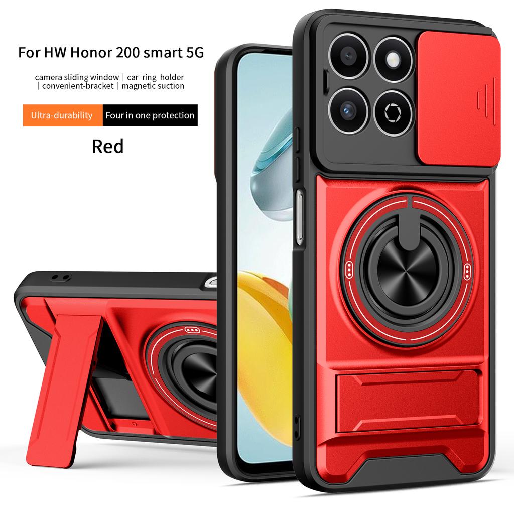 For Honor 200 Smart Case Honor X7C Cover HonorX7c Phone Case Magsafe Magnetic Fold Holder Military Armor Camera Protection Cover