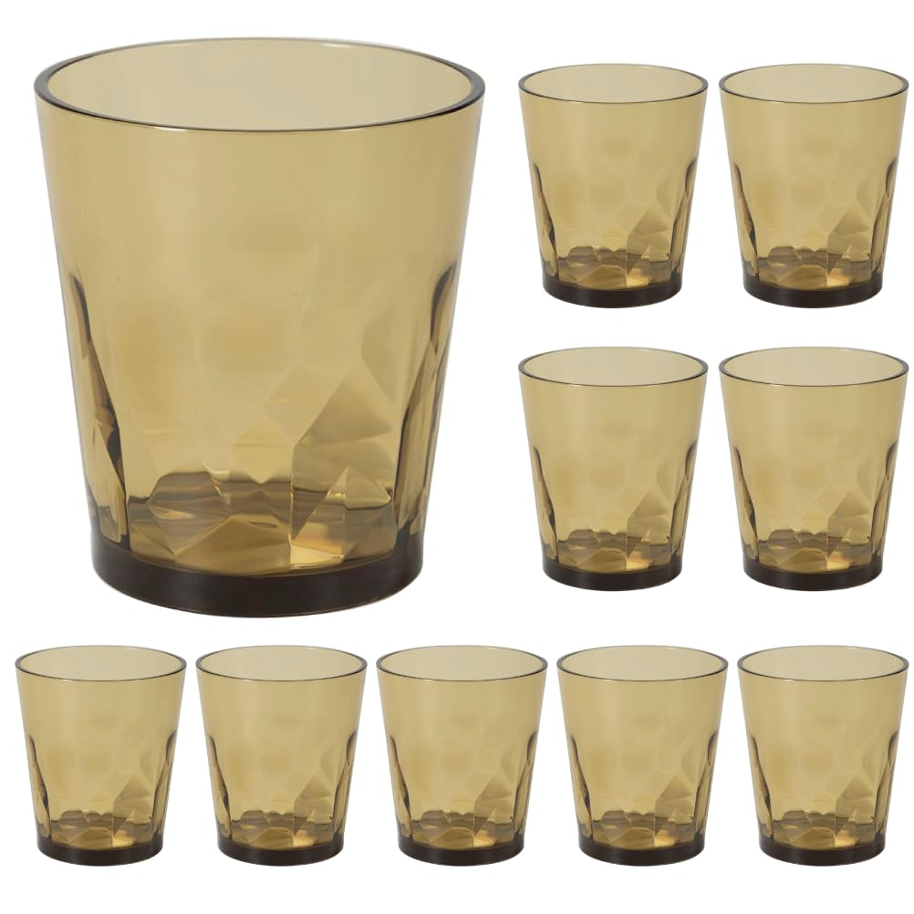 

IJ Unbreakable Glass Tumblers, Pack of 10, 250ml, Microwave and Dishwasher Safe, Made in Japan, Perfect for Restaurants, Cafes, Outdoor Activities,
