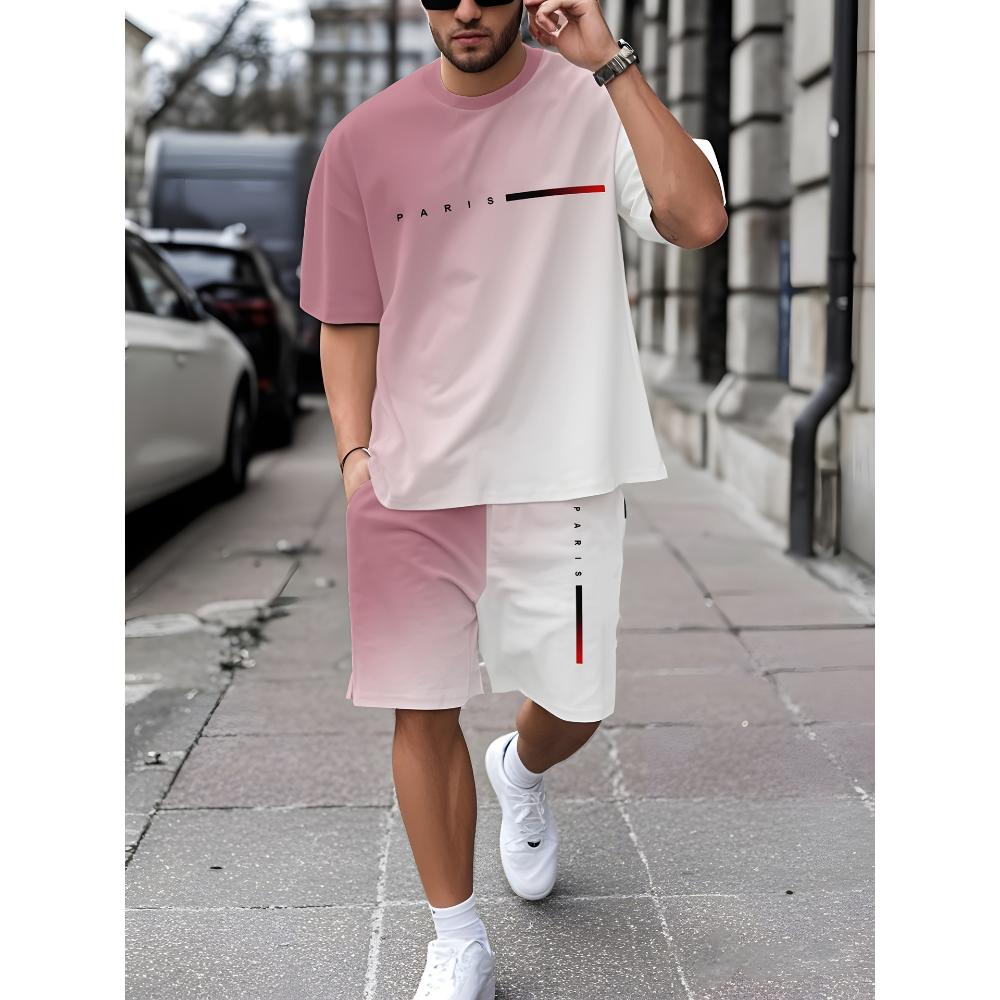 Men's Short-sleeved Shorts Set Casual Fashion Simple Sports Suit Breathable Unisex Sports Clothing