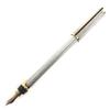 Excellent Dupont Fountain Pen Montparnasse Silver Gold 18K Mens Used