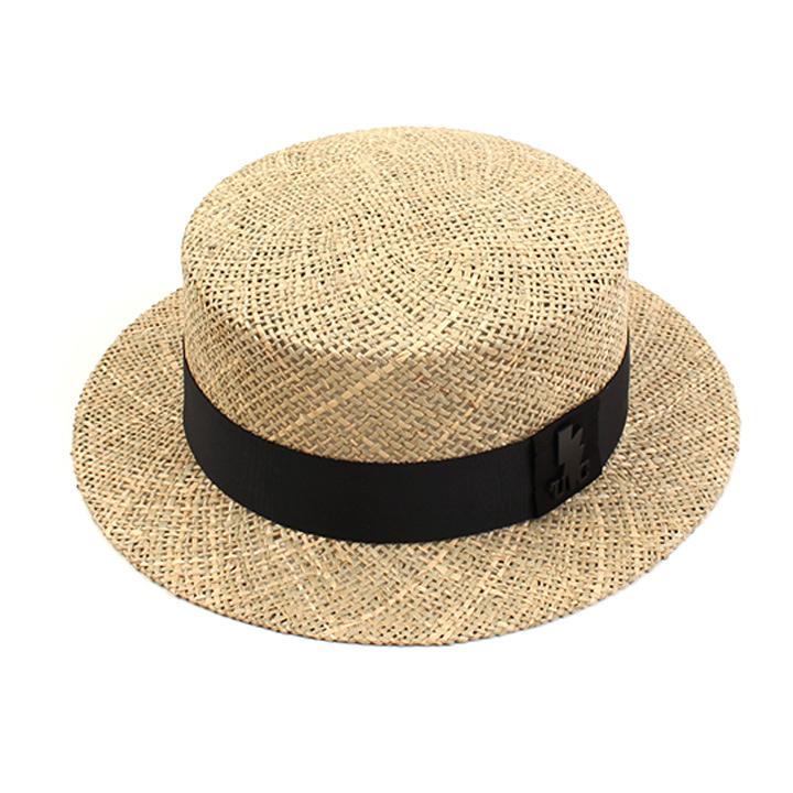 Yunibeosyeolkemiseuteuli Bau Flat Short Panama Hat Bk Raffia Hat