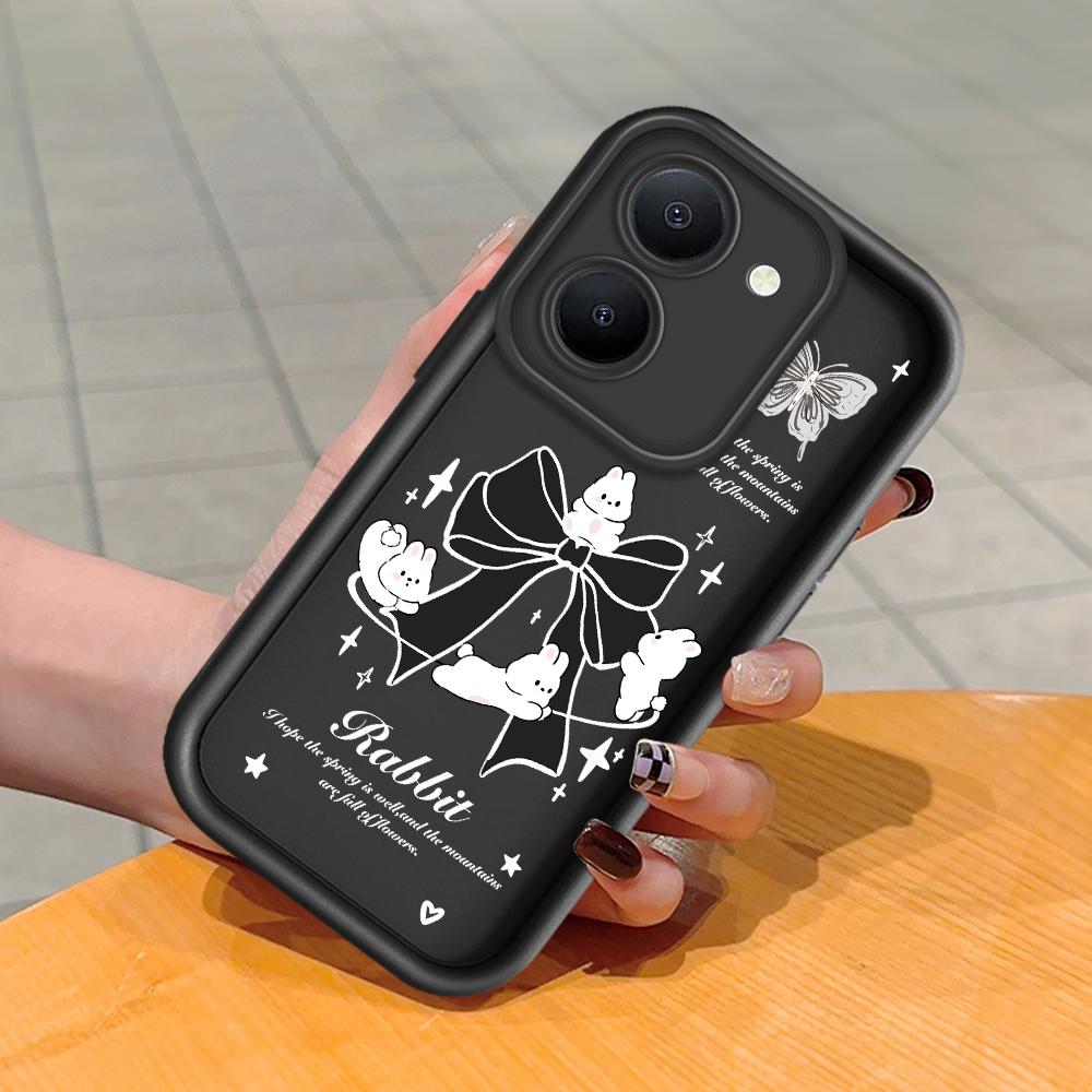 Soft Silicone Square Ladder Printing Pattern Phone Casing Full Cover Camera Shockproof Protection Rubber Case for Vivo