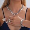 Winter and Autumn Luxury Minimalist Starry Color Necklace, Earrings and Bracelet Set for Women, Collar Chain