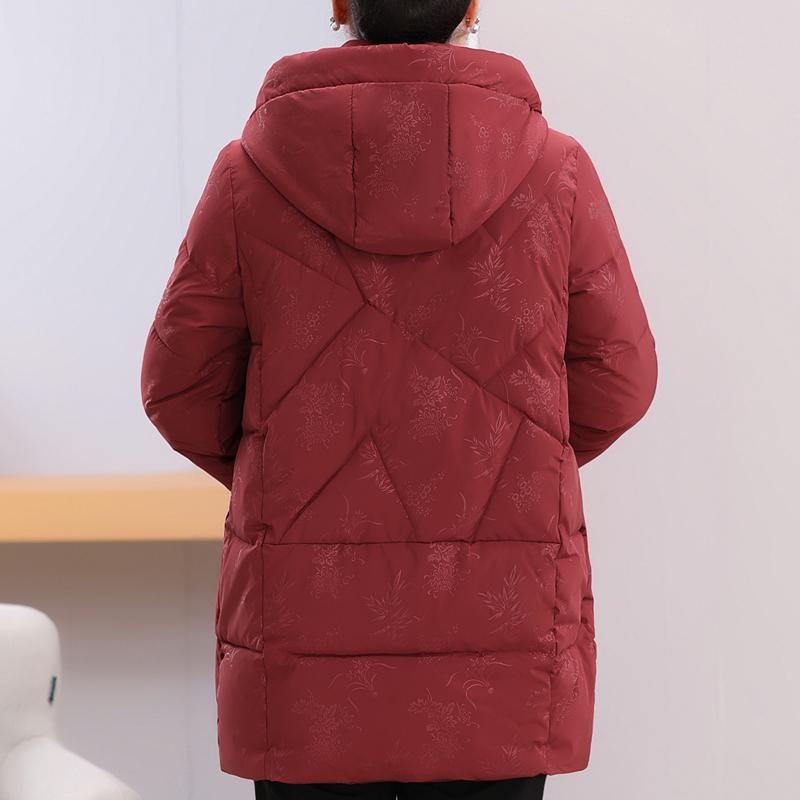 Plus Size 4XL-8XL Middle Age Woman Coats Winter Long Parkas Hooded Casual Thick Warm Outerwears Women's Jackets