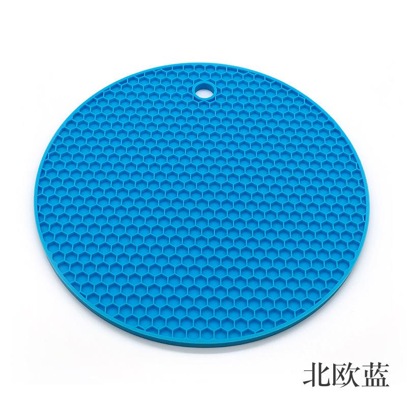 Round Insulation Silicone Mat Non-Slip Heat-Resistant Anti-Scalding Honeycomb Microwave Oven Mat Pot Holder Thicken Coasters