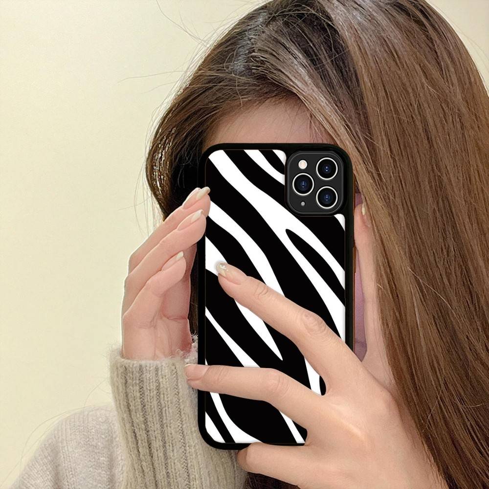 Zebra Print Clip Art For IPhone 17 16 15 14 13 12 11 Pro Max Plus Shockproof PC+TPU Phone Back Cover