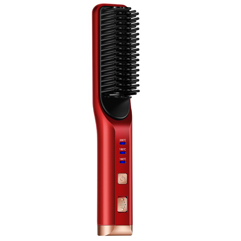 Cordless Beard Straightener Hair Comb Brush USB Rechargeable Wireless Anti Static Quick Heated Hair Straightening Styling Tools