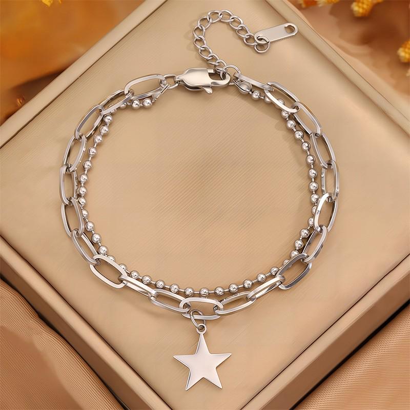 Korean Fashion Titanium Steel Diamond Inlaid Women's Luxury Bracelet