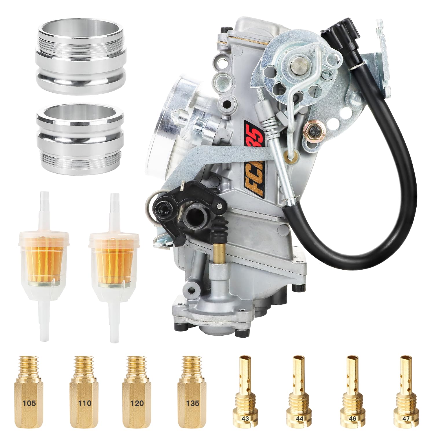 

Jetsetmoto FCR35 35mm Motorcycle Carburetor for Keihin Repair and Universal Fit for Motorcycles Carburetor, Zinc-Made FCR, Replacement, 200cc-350cc