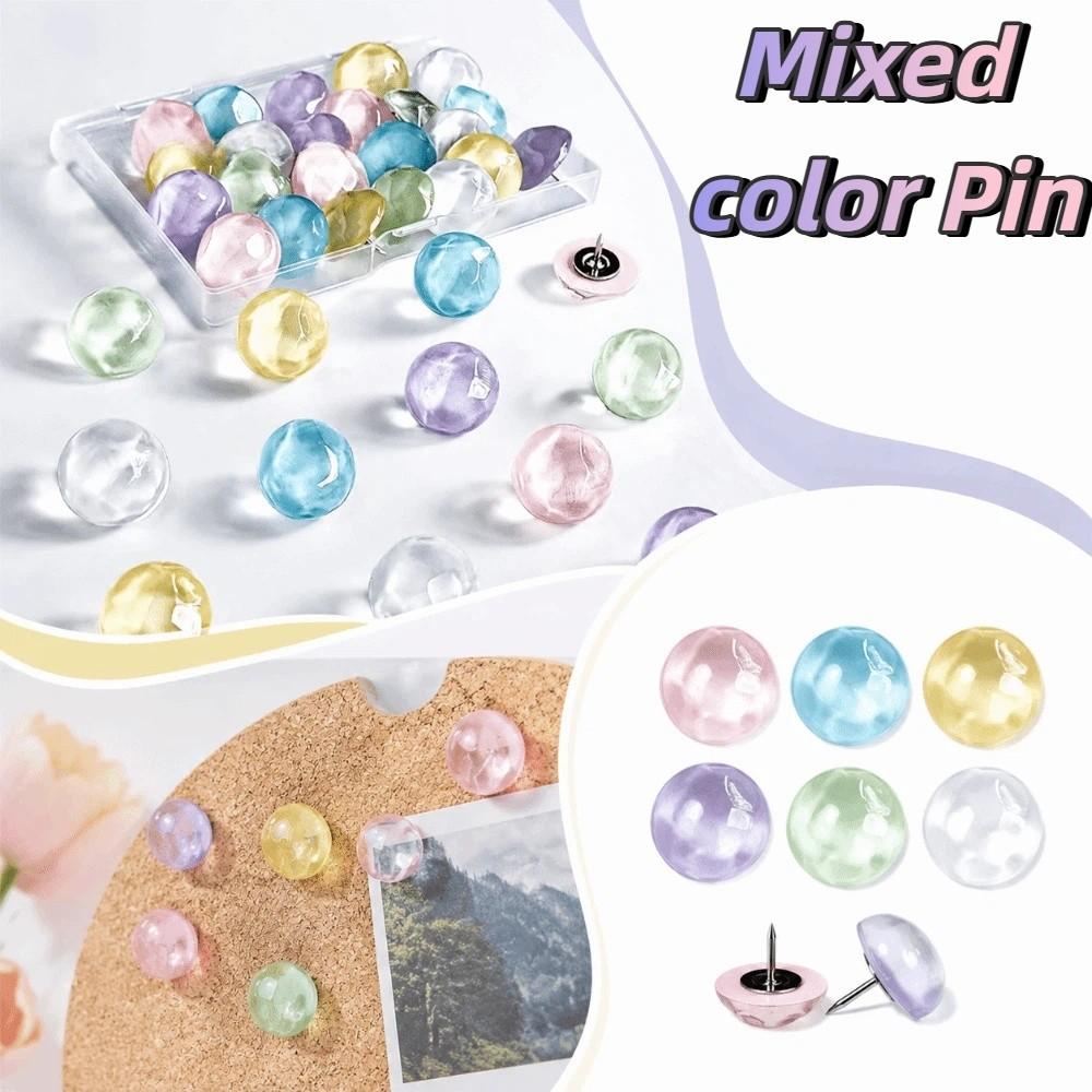 Metal Plastic Construction Decorative Push Pins Multicolor Box Packed Thumbtacks  Office Decoration