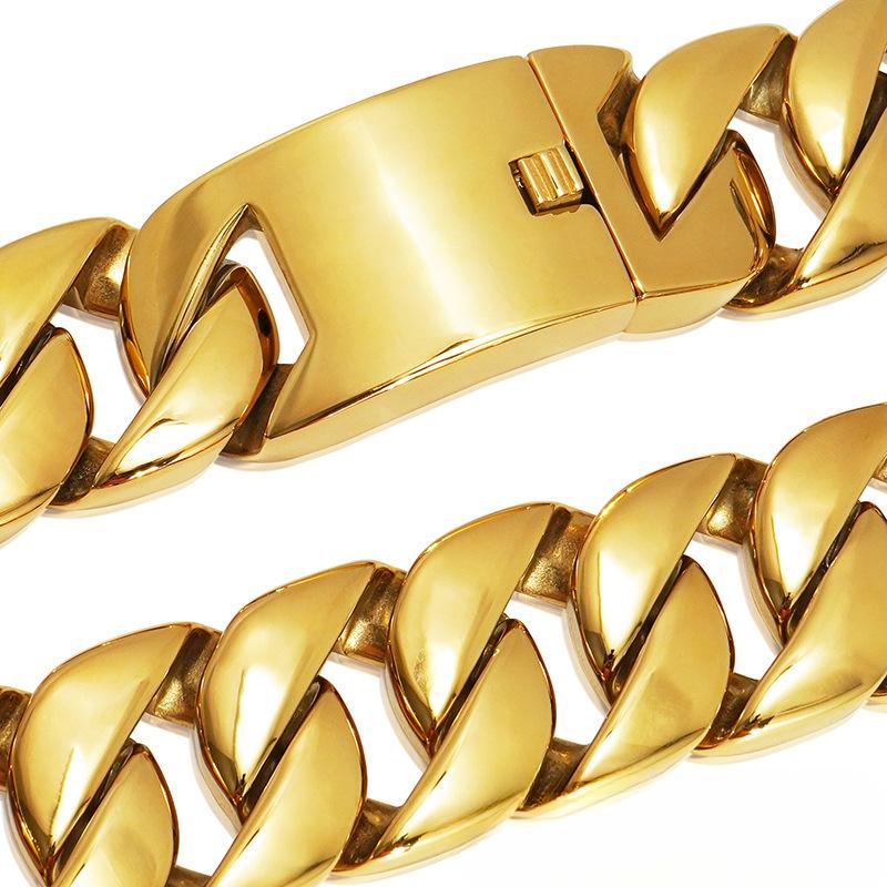 Náhrdelník z lité titanové oceli pro muže Hrubě litý Velký Hip Hop Nerezový náhrdelník