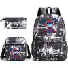 Printed Schoolbag Three-Piece Set, Primary And Secondary School Schoolbag, Backpack, Shoulder Bag, Pencil Bag.