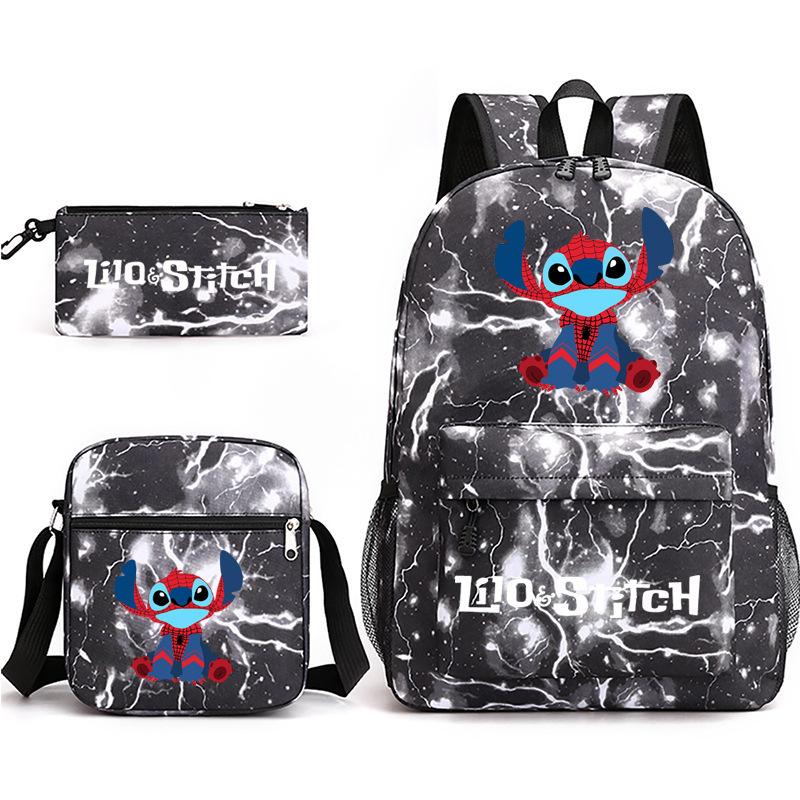 Printed Schoolbag Three-Piece Set, Primary And Secondary School Schoolbag, Backpack, Shoulder Bag, Pencil Bag.