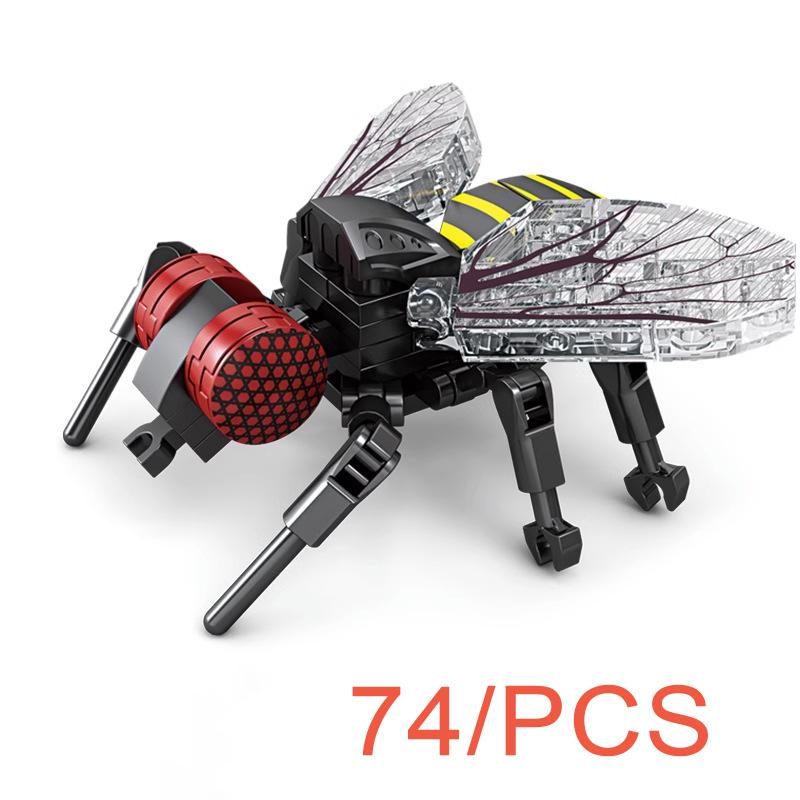 MOC Puzzle Zvířecí Stavební Kostky Včela Tygr Lev Žirafa Žába Krokodýli Liška Pták Divoké Prase Hmyz Mini DIY Cihlová Hračka Dárek F029