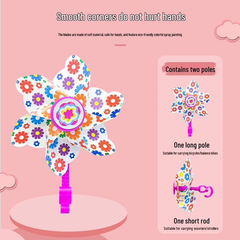 Seven-Color Rotating Pinwheel Pendant for Children's Bike or Stroller