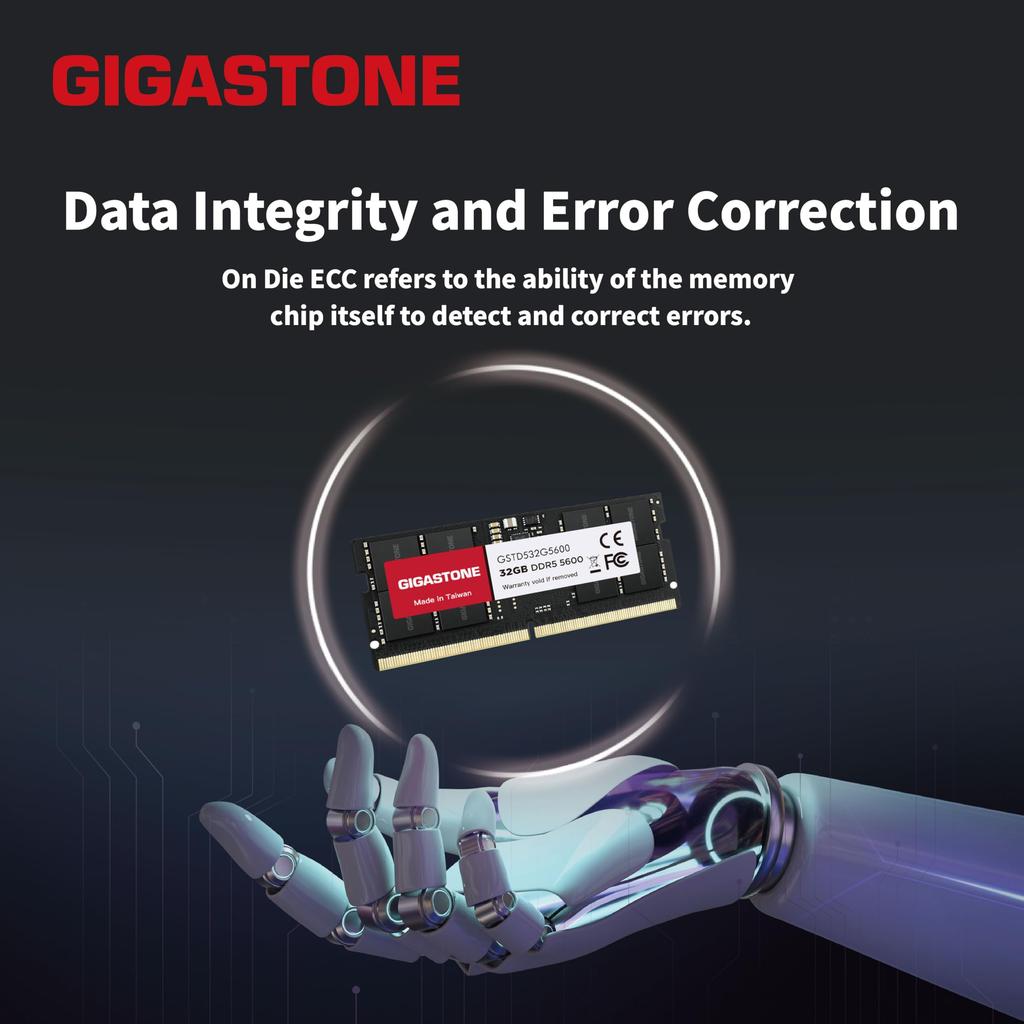 GIGASTONE 32GB x 1 DDR5 5600MHz SODIMM 262 Pin Ungepuffertes Hochleistungs-Speichermodul Upgrade für Laptops [Speicher DDR5] (32 GB-Kit) PC5-44800