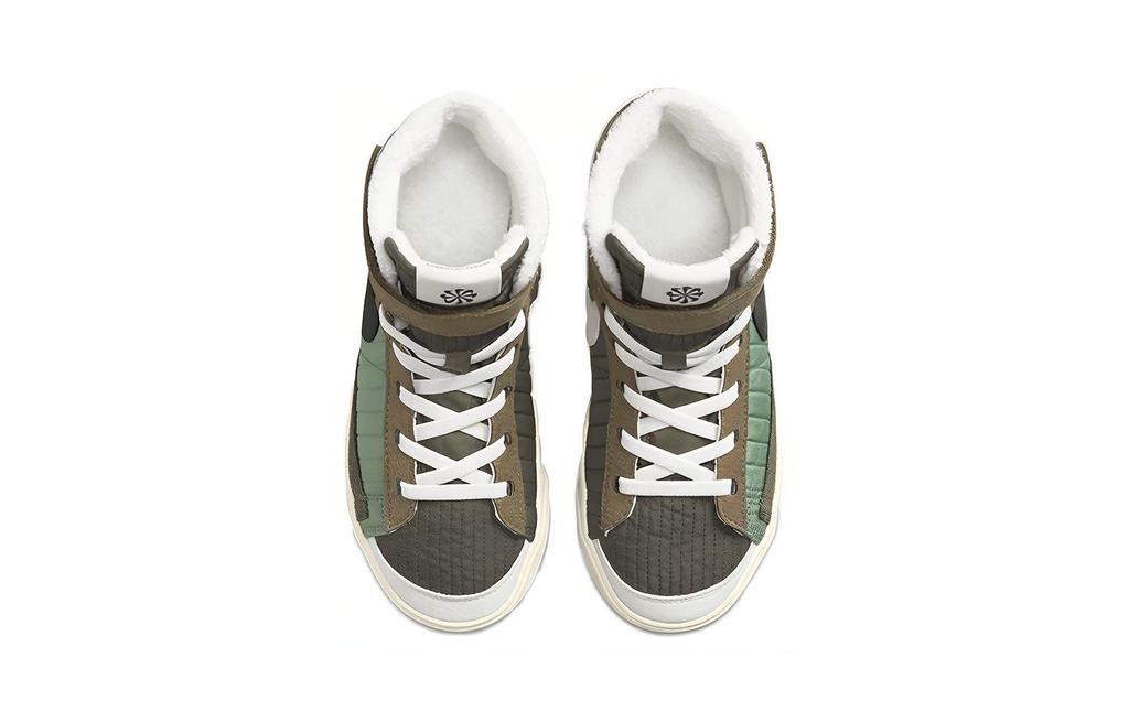Nike Blazer '77 Fabric Recyclable Material Slip Resistant Abrasion Resistant Mid Top Skateboard Shoes Green Brown DO5217-331