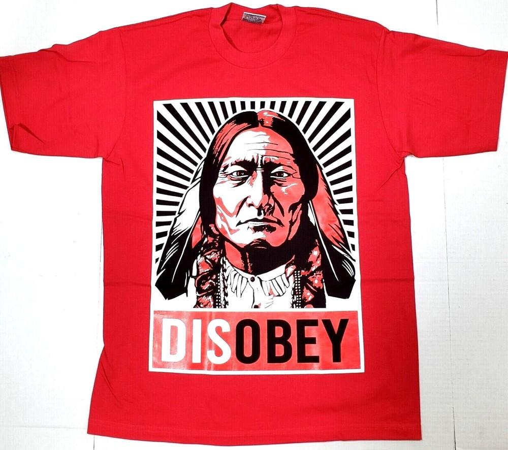 INDIAN T-Shirt DISOBEY Native American Warrior Chief Tee Men s Red New Unisex T-Shirt XXXXL